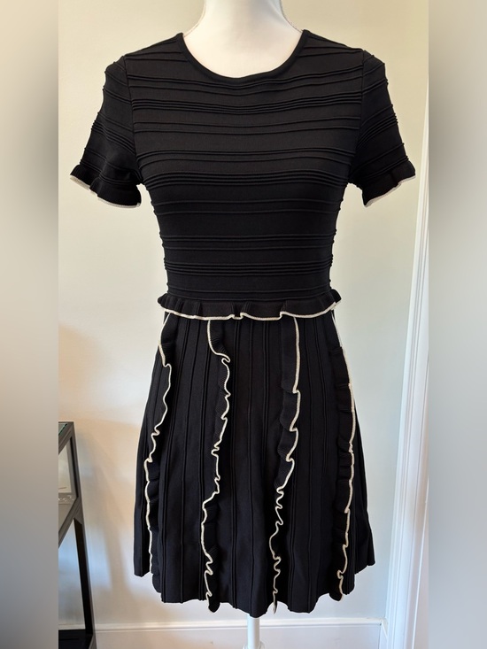 Parker Dresses & Skirts - Parker Lenny Black Knit Dress with Contrast Ruffle Trim, Size S